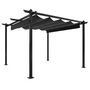 Voir la diapositive 2 : VIDAXL Tonnelle de jardin avec toit retractable 3x3 m Anthracite