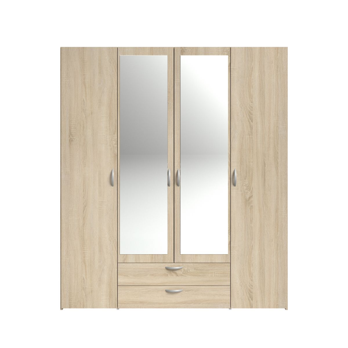 Armoire 4 portes 2 tiroirs 1 miroir L160cm DAISY
