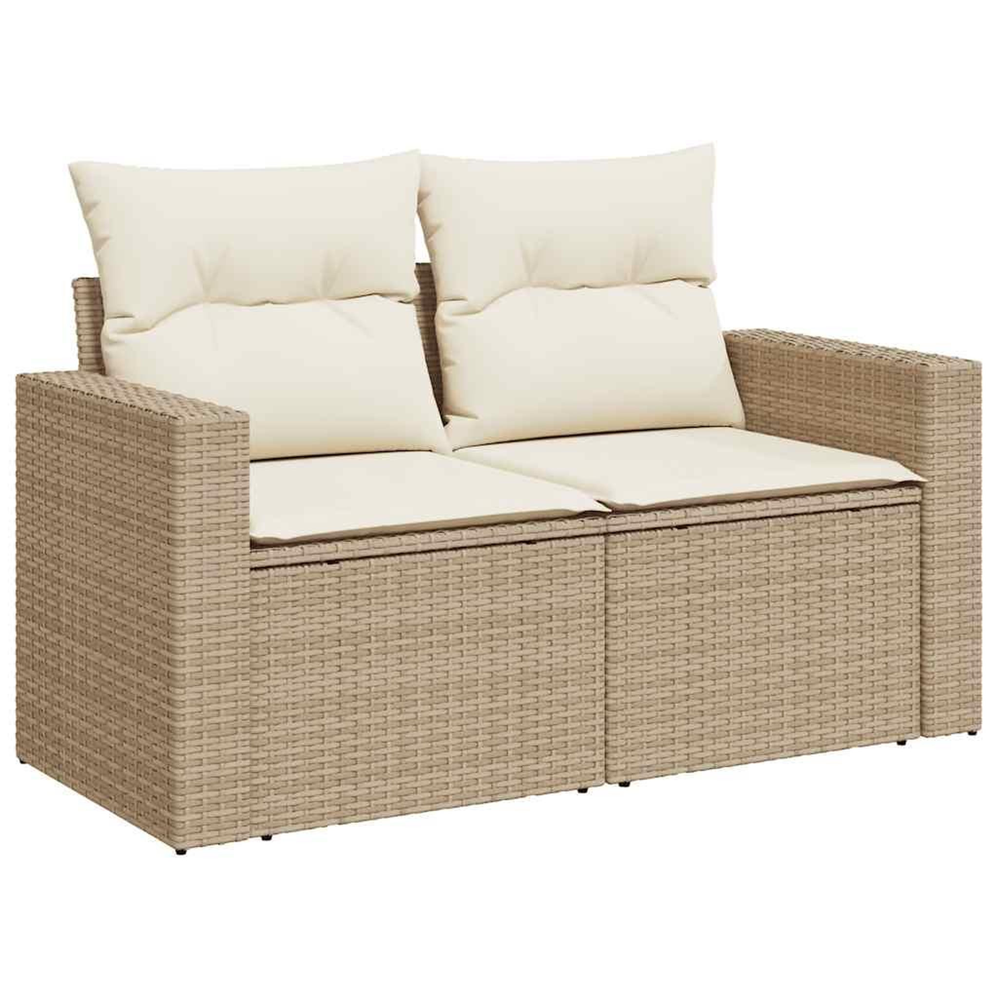 Voir la diapositive 5 : VIDAXL Salon de jardin avec coussins 9 pcs beige resine tressee acacia