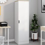 Voir la diapositive 2 : ID MARKET Armoire de rangement NOUK 1 porte avec étagères blanc et bois