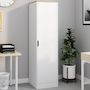 Voir la diapositive 2 : ID MARKET Armoire de rangement NOUK 1 porte avec étagères blanc et bois