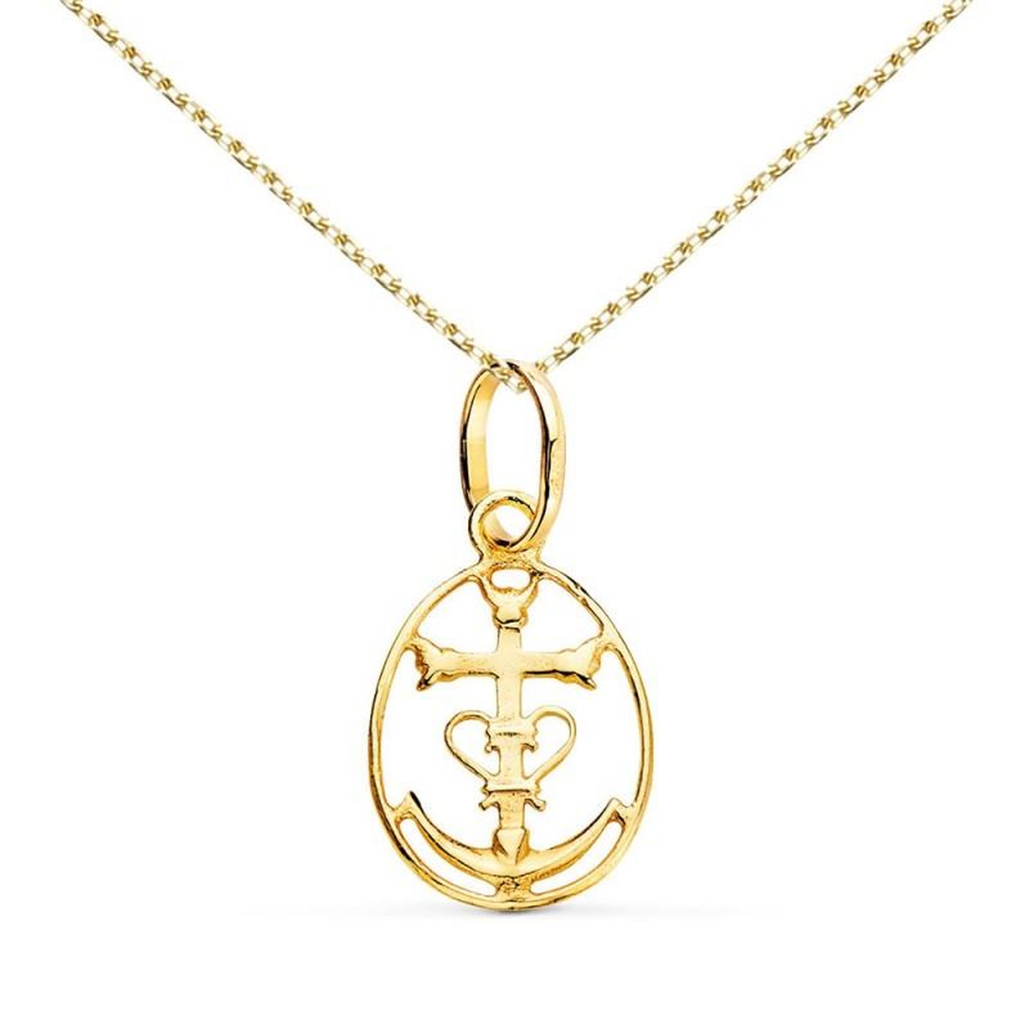 L'ATELIER D'AZUR Collier - Médaille Croix Camarguaise Or 18 Carats 750/000 Jaune - Chaine Dorée