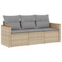 Voir la diapositive 2 : VIDAXL Salon de jardin avec coussins 3pcs melange beige resine tressee