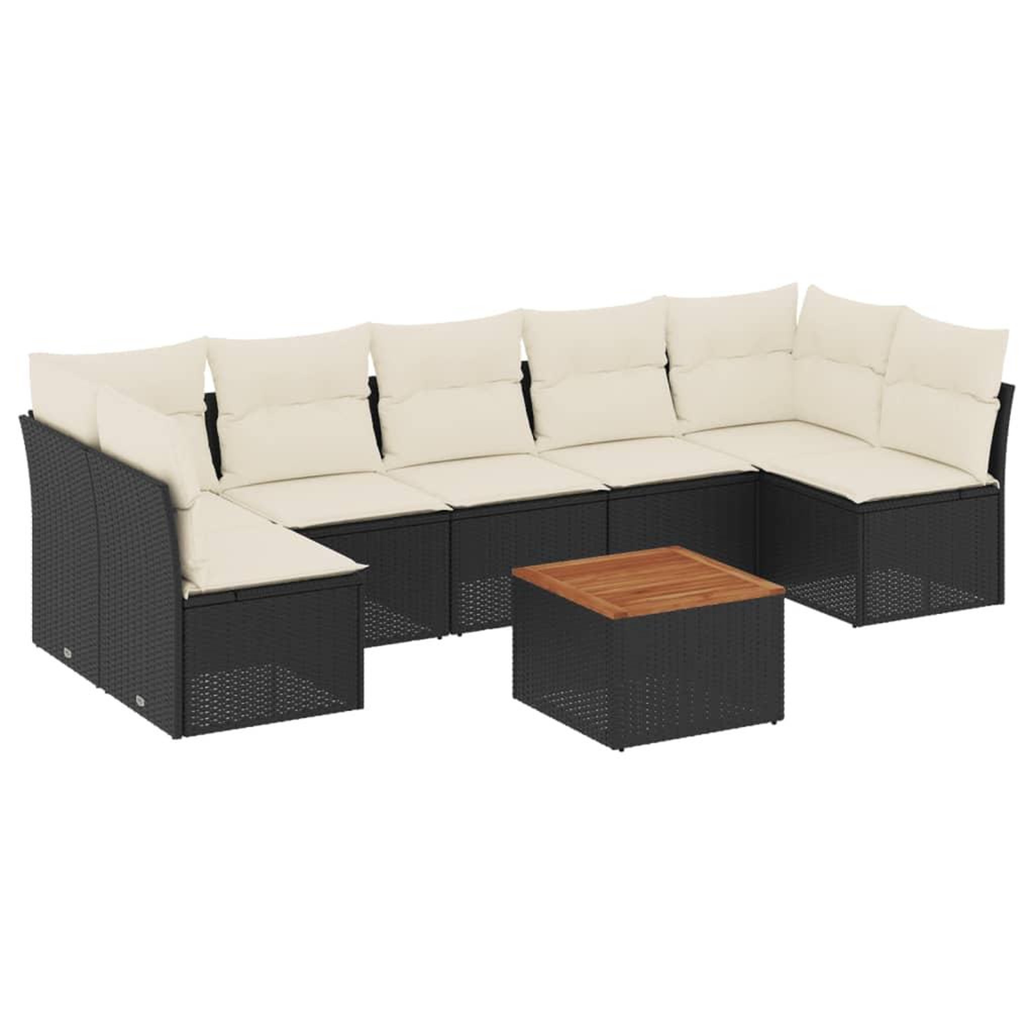 Voir la diapositive 2 : VIDAXL Salon de jardin 8 pcs avec coussins noir resine tressee