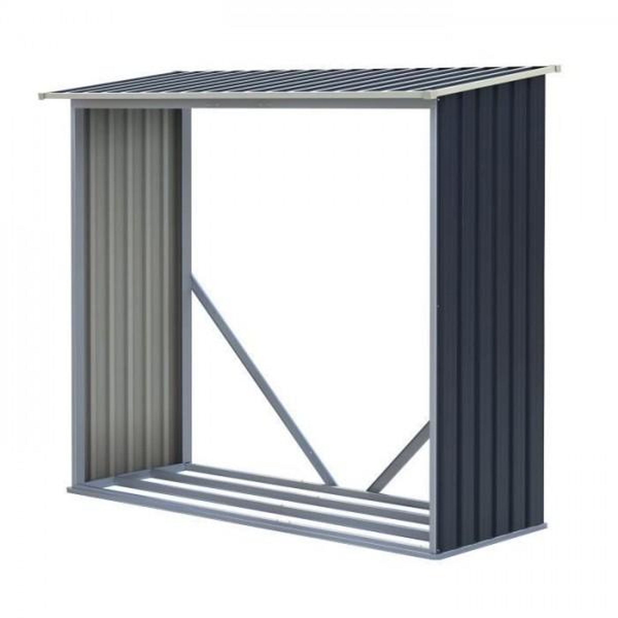 Voir la diapositive 1 : MARKET24 Abri bûches - Marque - Modele S - Surface 1,37 m² - Acier galvanisé - Gris anthracite