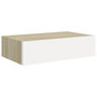 Voir la diapositive 2 : VIDAXL Etagere a tiroir murale chene et blanc 40x23,5x10 cm MDF