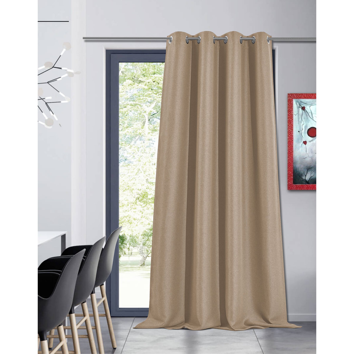 Rideau obscurcissant à oeillets en polycoton 140x260 cm