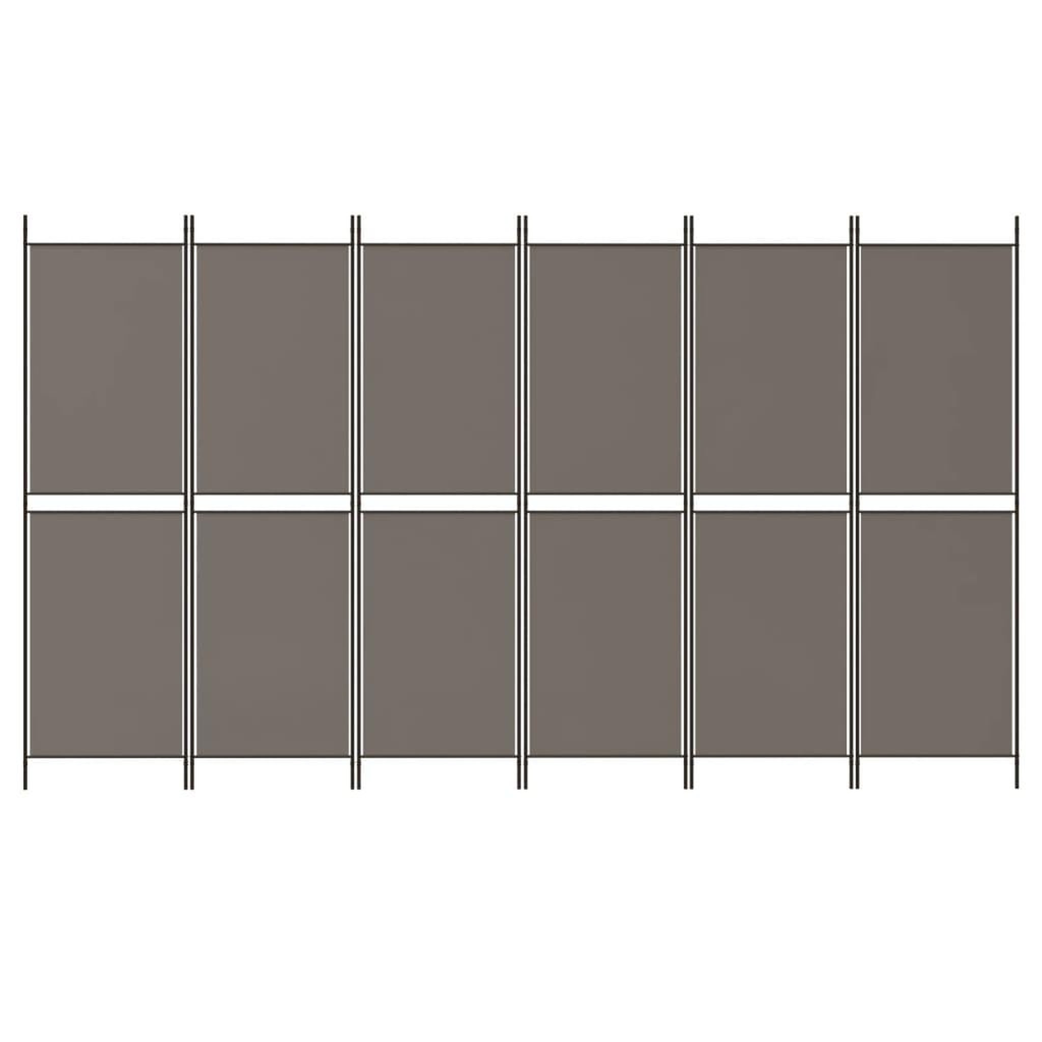 Voir la diapositive 3 : VIDAXL Cloison de separation 6 panneaux Anthracite 300x220 cm Tissu