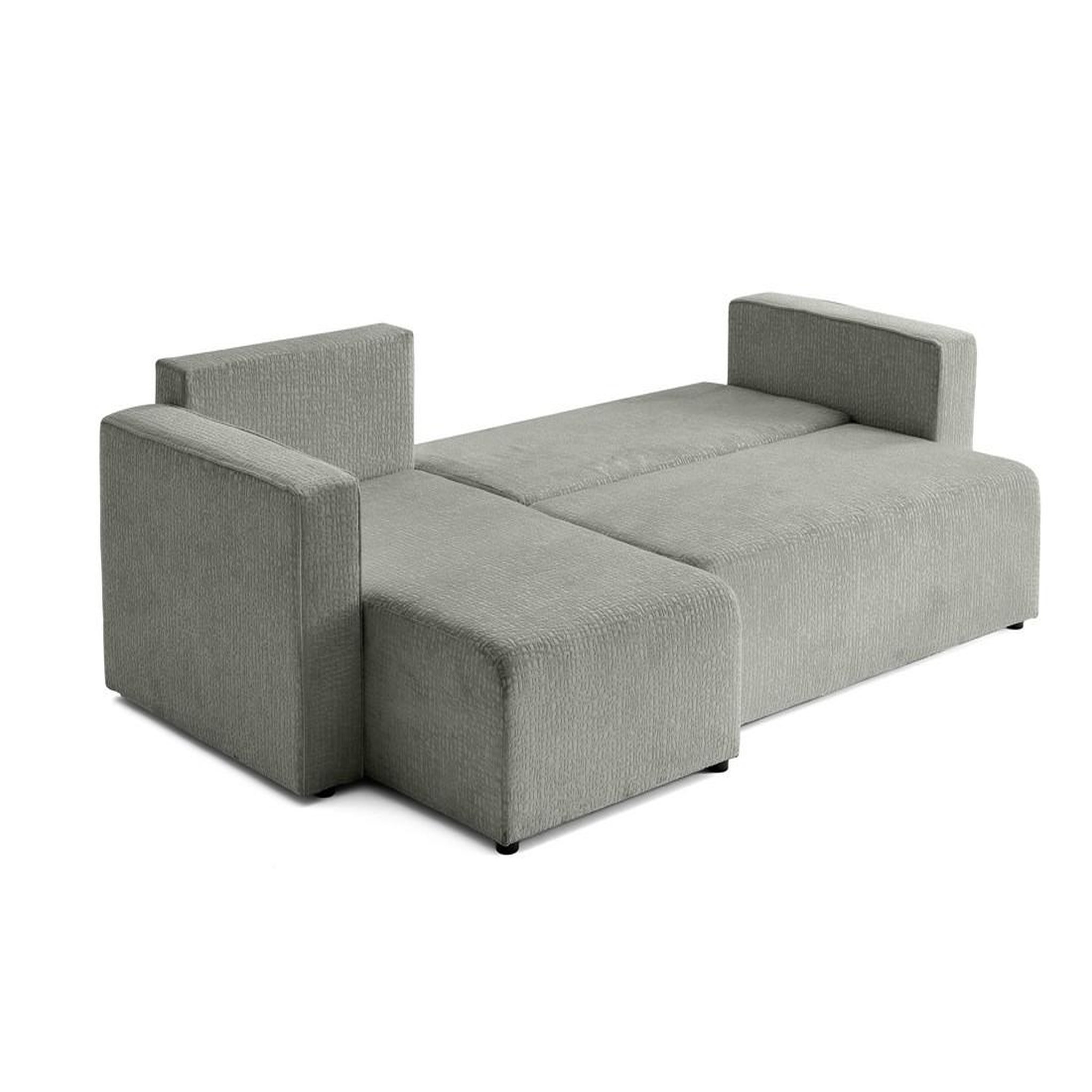 Voir la diapositive 4 : BEST MOBILIER Topaze - canapé d'angle réversible - 4 places - convertible avec coffre - en tissu velours relief