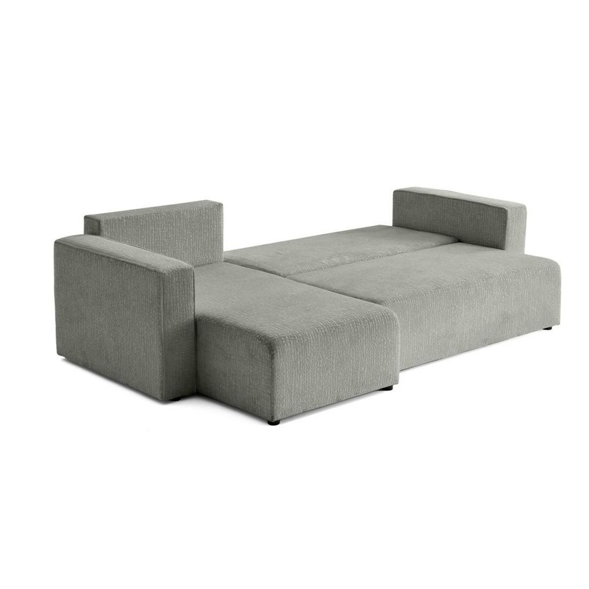 BEST MOBILIER Topaze - canapé d'angle réversible - 4 places - convertible avec coffre - en tissu velours relief