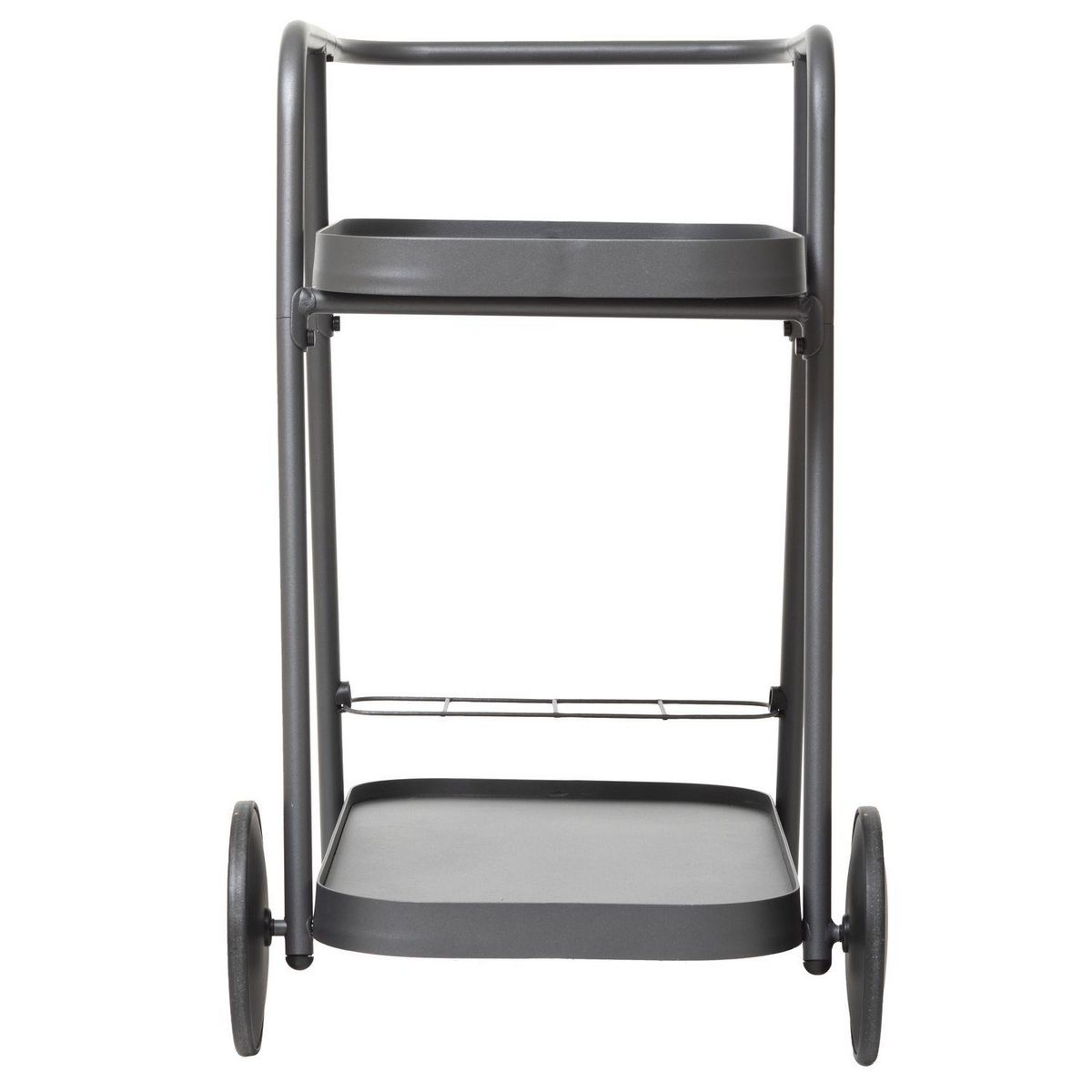 HESPERIDE Desserte de jardin à roulettes Easiness - L. 72 x H. 80 cm - Gris graphite