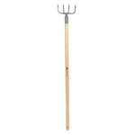 GARDENSTAR Croc à Fumier - 4 Dents - Manche Bois - 130Cm