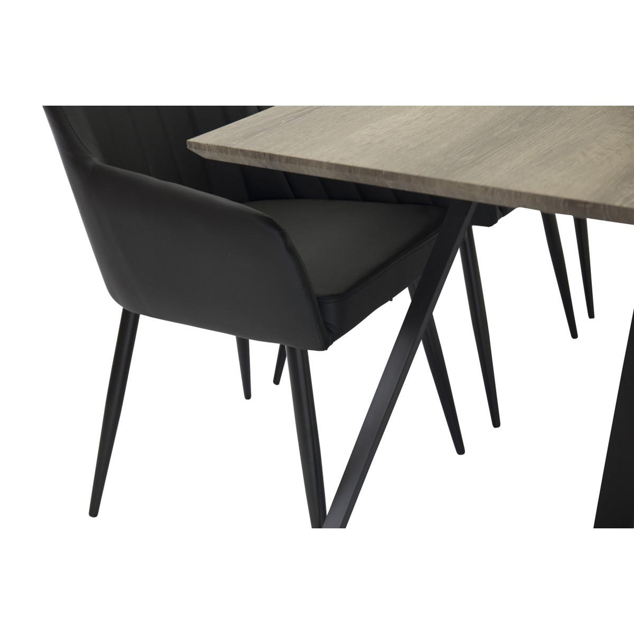 Voir la diapositive 3 : Paris Prix Ensemble table à manger & 6 chaises  marina & comfort  180cm naturel & noir
