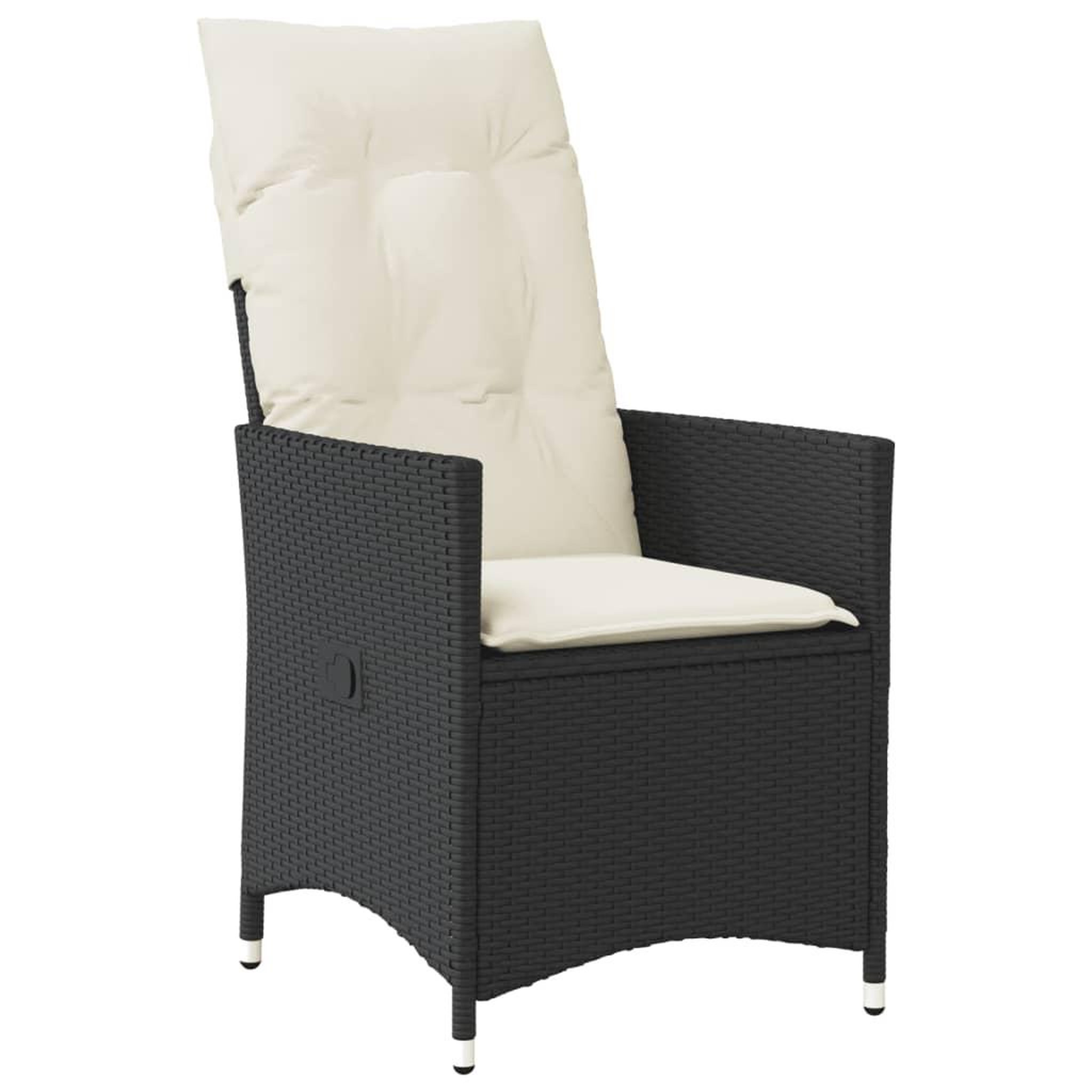 Voir la diapositive 4 : VIDAXL Ensemble de bistro 3 pcs avec coussins noir resine tressee