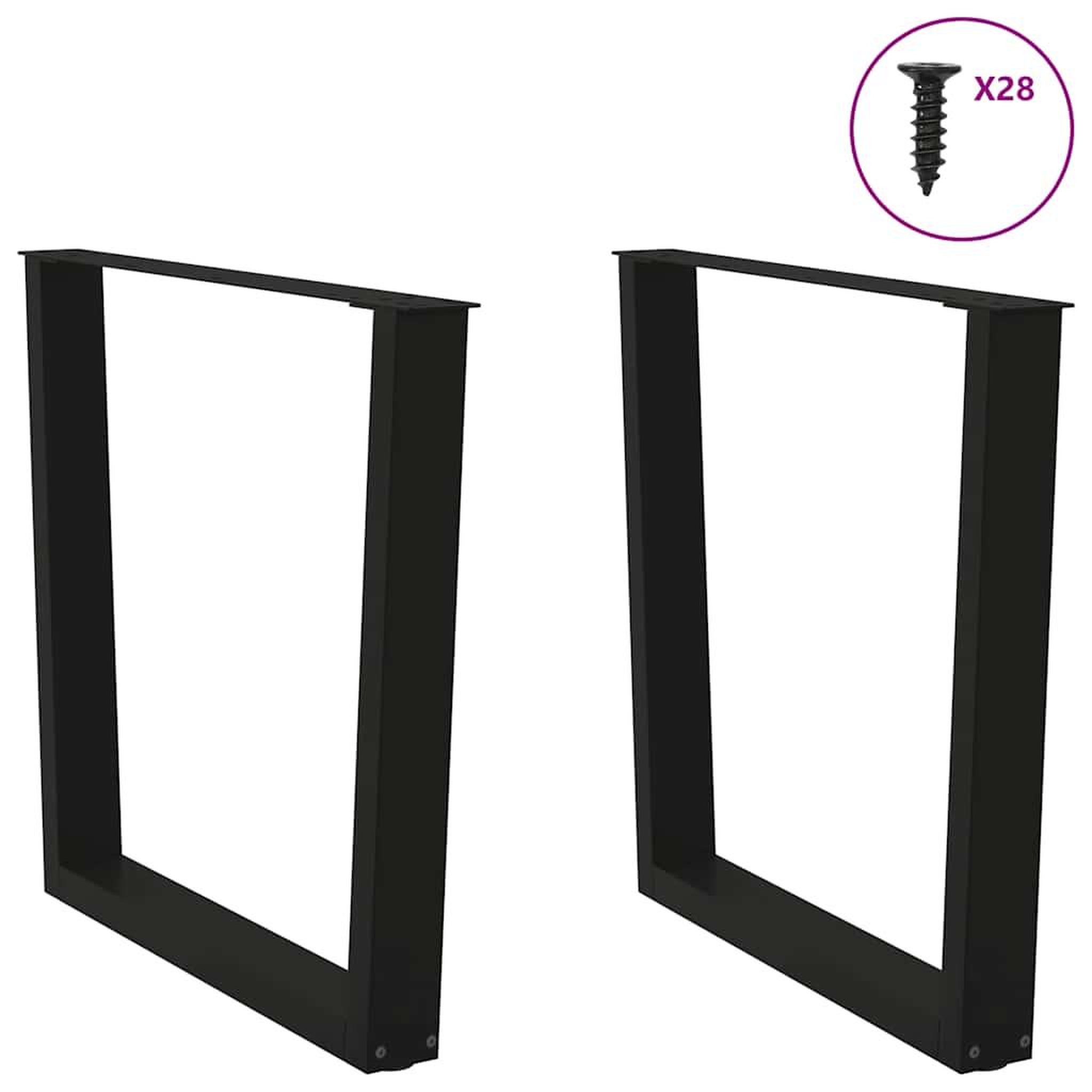Voir la diapositive 4 : VIDAXL Pieds de table a manger forme de V 2 pcs noir 80x(72-73,3) cm