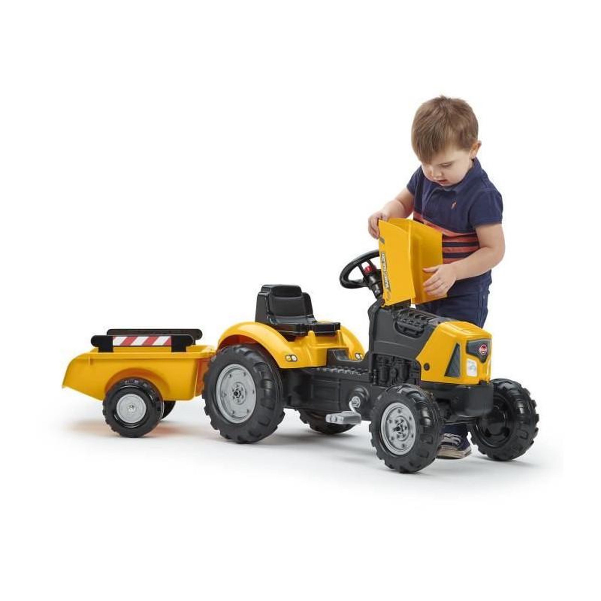 Voir la diapositive 3 : FALK Tracteur a pédales FALK SuperBuilder - capot ouvrant et remorque - de 2 a 5 ans