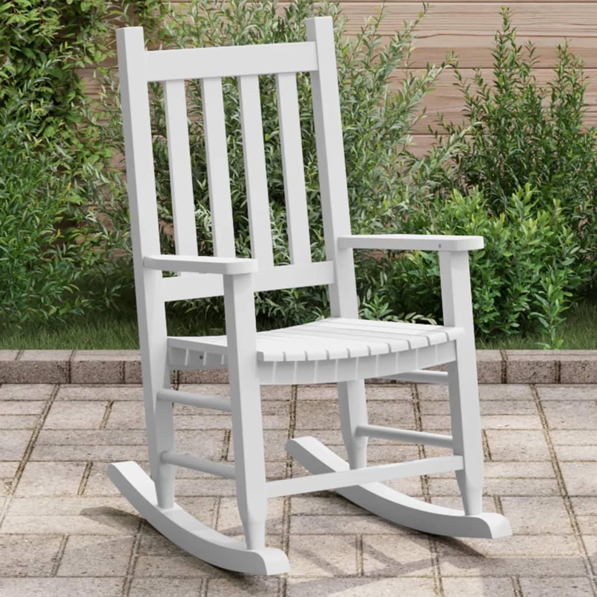 VIDAXL Chaise a bascule enfants blanc bois de peuplier massif