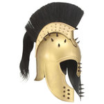 VIDAXL Casque de guerrier grec antique pour GN Laiton Acier