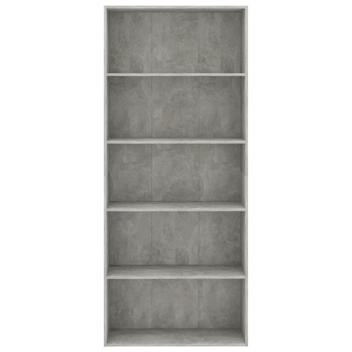 VIDAXL Bibliotheque a 5 niveaux Gris beton 80x30x189cm Bois ingenierie