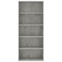 Voir la diapositive 4 : VIDAXL Bibliotheque a 5 niveaux Gris beton 80x30x189cm Bois ingenierie