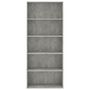 Voir la diapositive 4 : VIDAXL Bibliotheque a 5 niveaux Gris beton 80x30x189cm Bois ingenierie