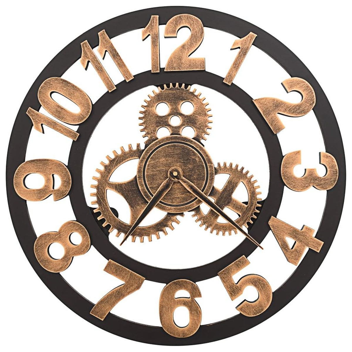 VIDAXL Horloge murale Metal 58 cm Dore et noir