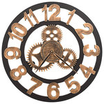 VIDAXL Horloge murale Metal 58 cm Dore et noir