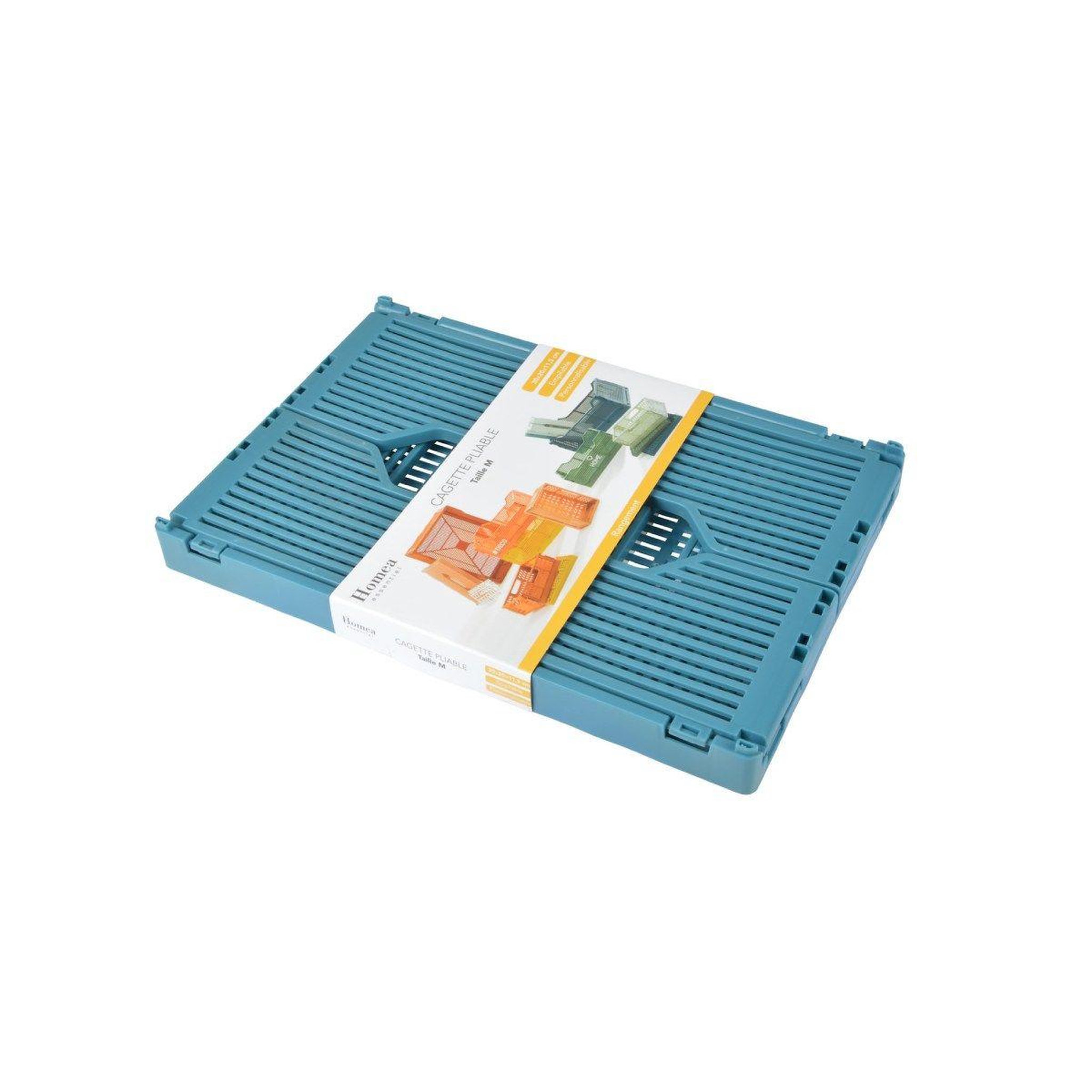 Voir la diapositive 5 : HOMEA Cagette pliable & empilable  emilie  30cm bleu minéral