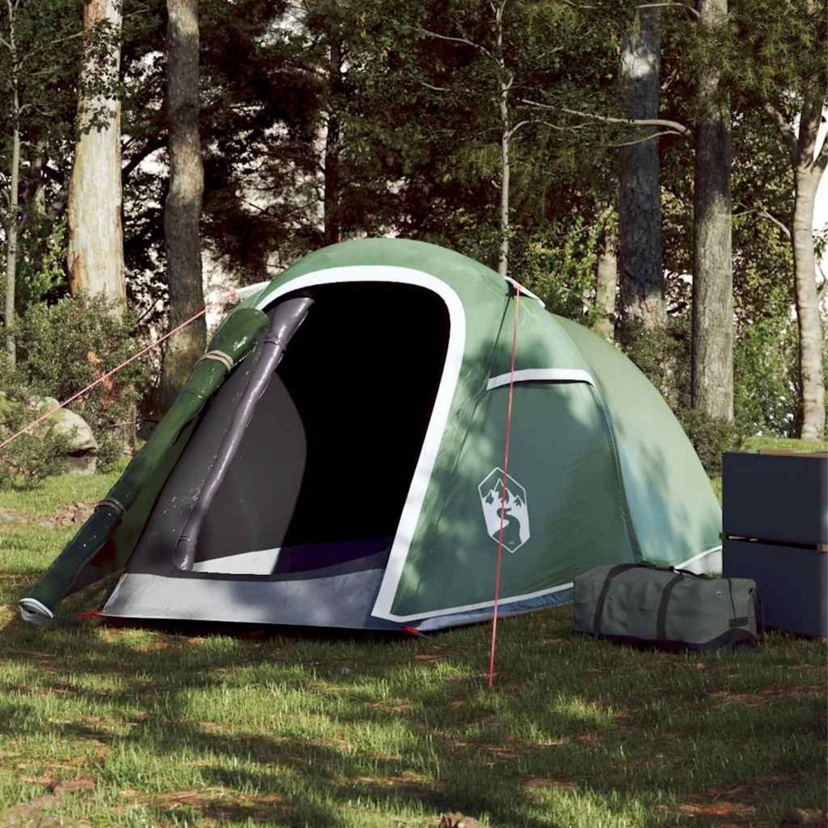 VIDAXL Tente de camping tunnel 2 personnes vert impermeable