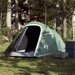 VIDAXL Tente de camping tunnel 2 personnes vert impermeable