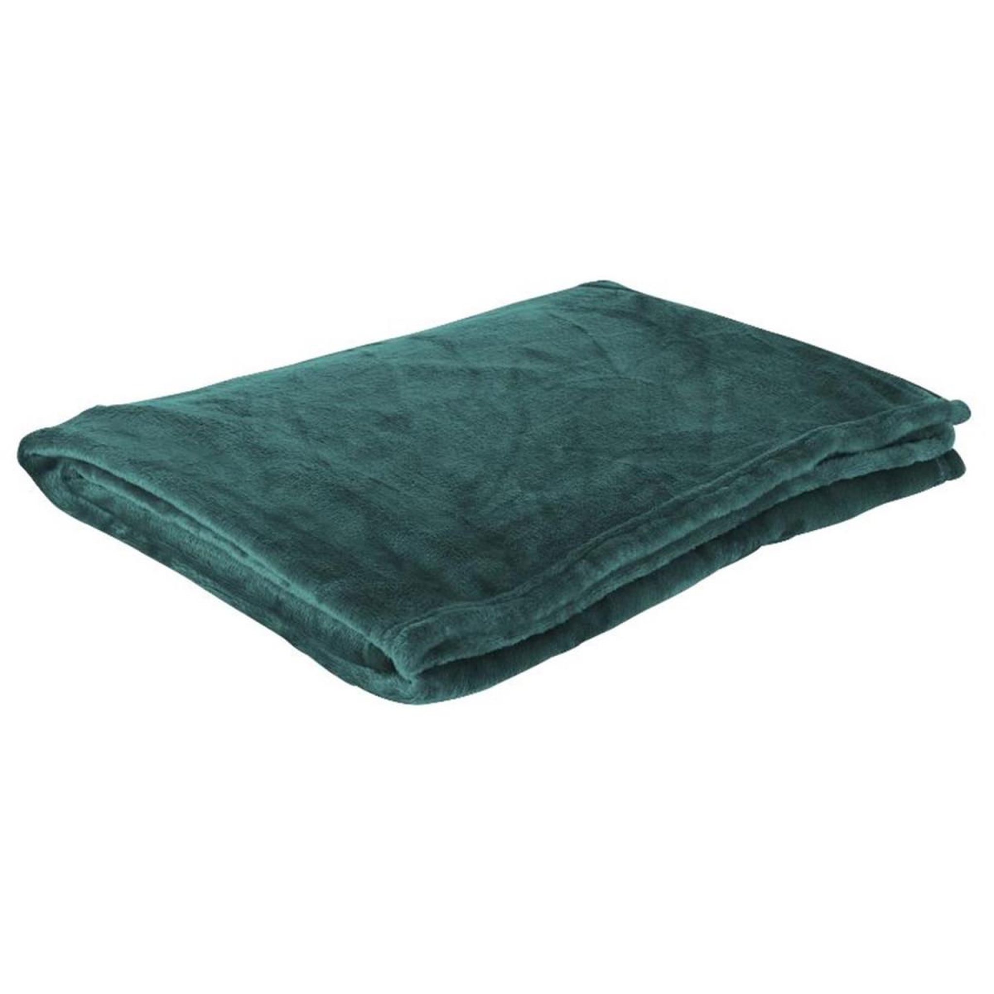 Voir la diapositive 2 : The Home Deco Factory Plaid flanelle  cocooning  125x150cm bleu pétrole