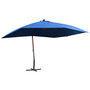 Voir la diapositive 1 : VIDAXL Parasol suspendu avec mat en bois 400x300 cm Bleu