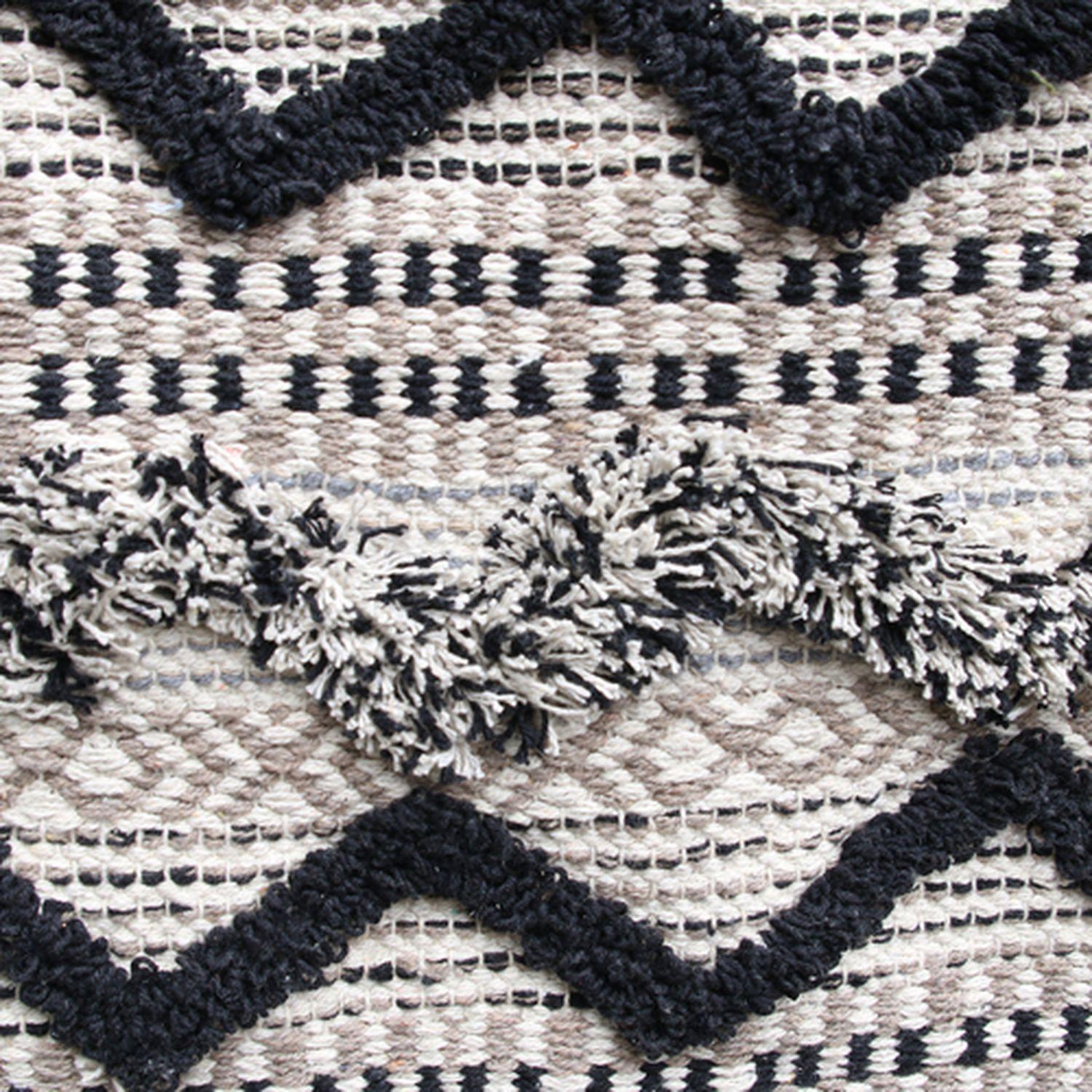 Voir la diapositive 3 : The Home Deco Factory Tapis style ethnique en relief ajil - 60x90cm - noir