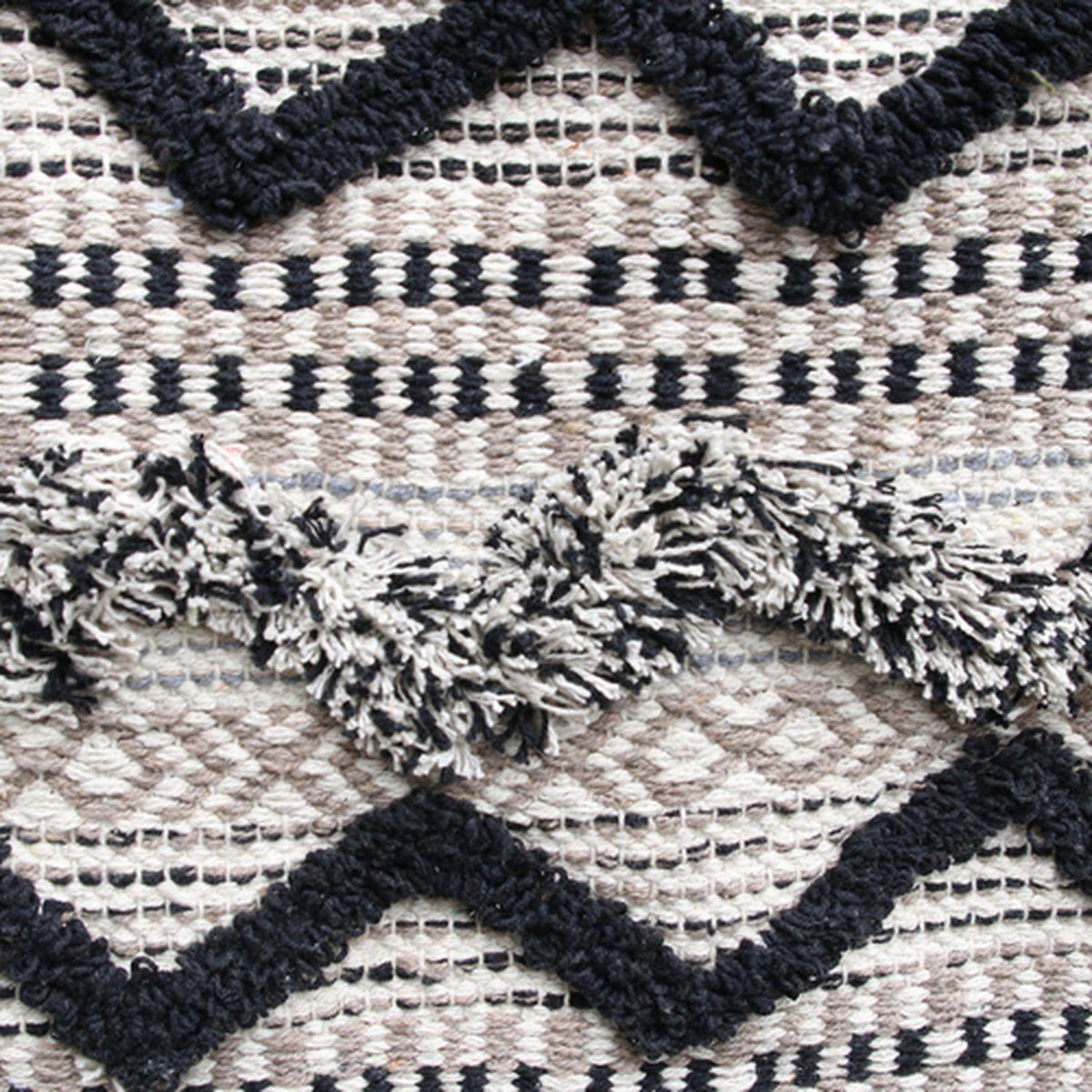 The Home Deco Factory Tapis style ethnique en relief Ajil - 60x90cm - Noir