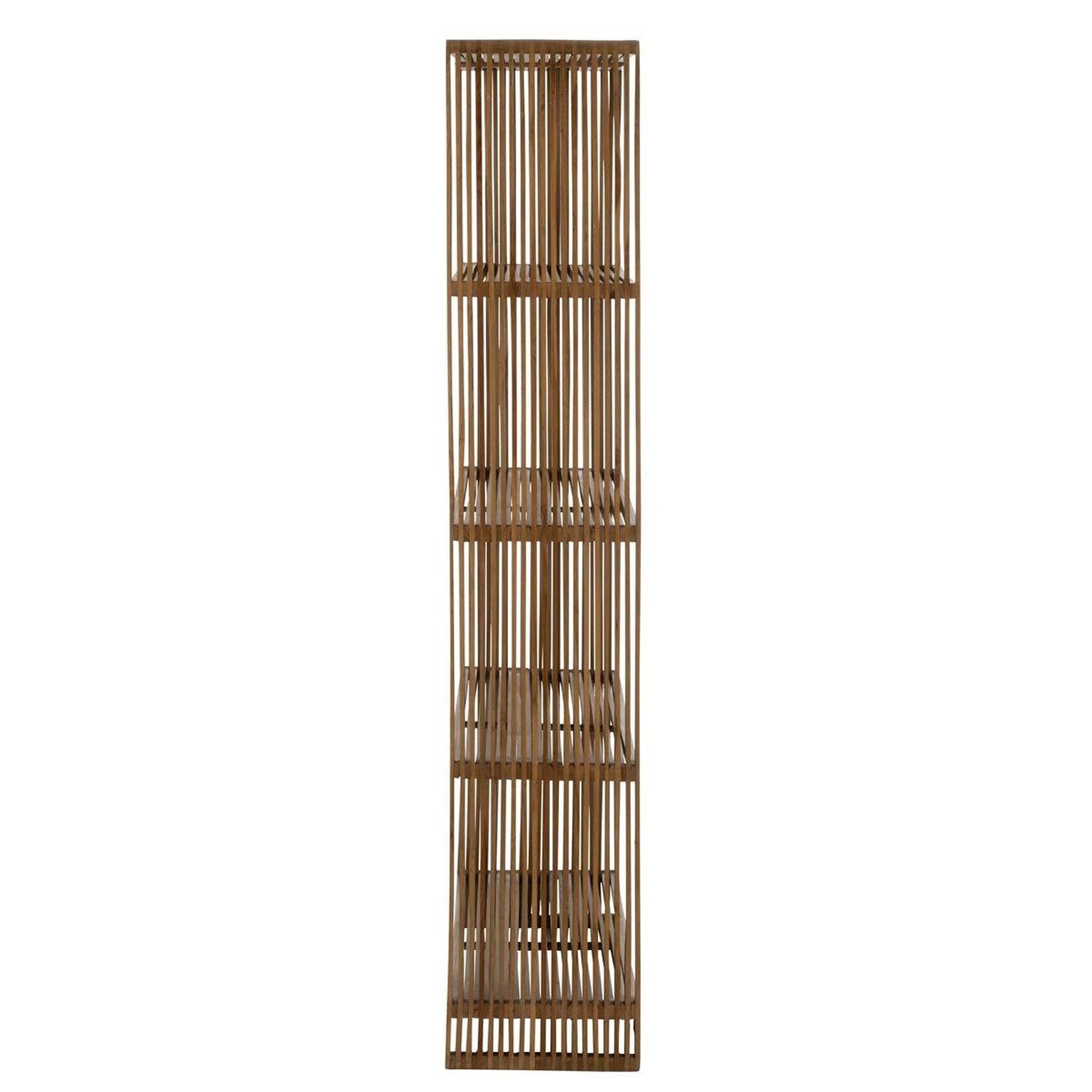 Voir la diapositive 3 : J-LINE Bibliothèque 4 niveaux en bois  teck  190cm naturel
