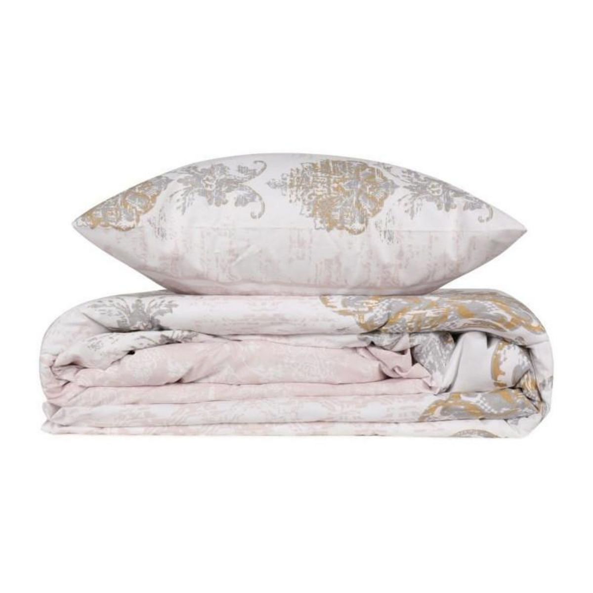 GENERIQUE Parure de lit - 1 housse de couette 220 x 240 cm + 2 taies d'oreiller 60 x 60 cm - 100% coton renforcé - Brun