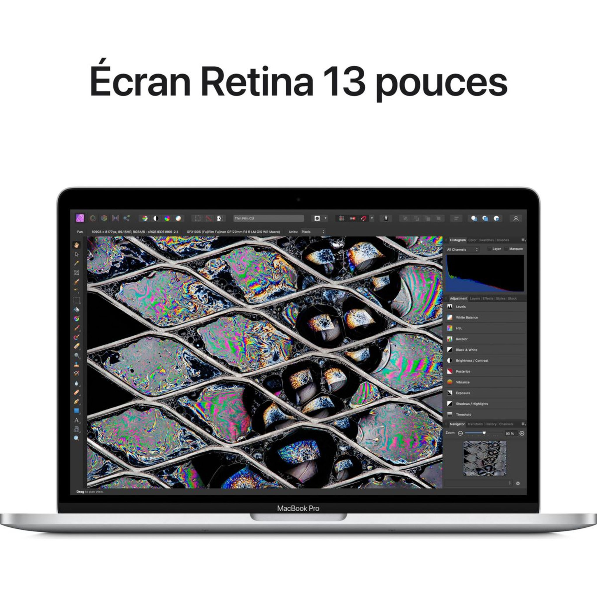 Voir la diapositive 4 : APPLE Ordinateur Apple Pro 13' M2 8Go RAM 256Go SSD Argent
