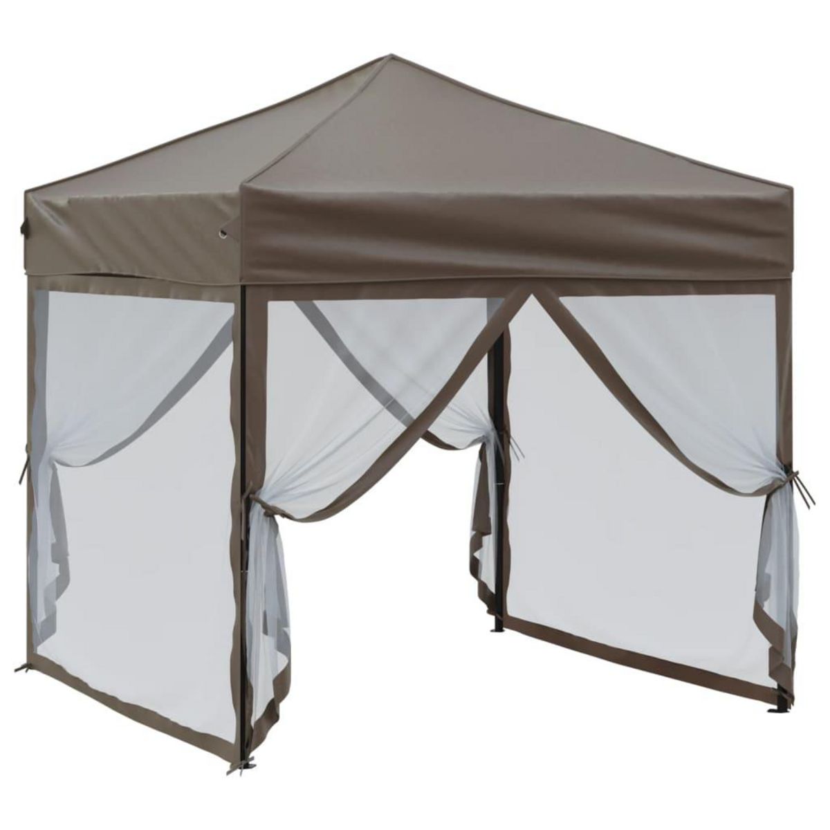 VIDAXL Tente de reception pliable avec parois Taupe 2x2 m