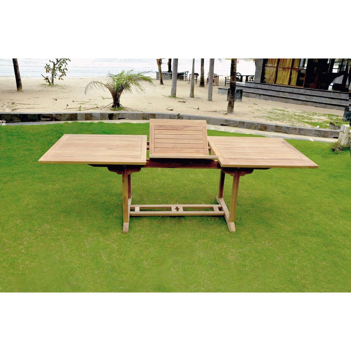 CONCEPT USINE table de jardin rectangle en teck brut 10 places KAJANG
