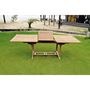 Voir la diapositive 2 : CONCEPT USINE Table Kajang 10 : table de jardin rectangle extensible en teck brut 10 personnes KAJANG