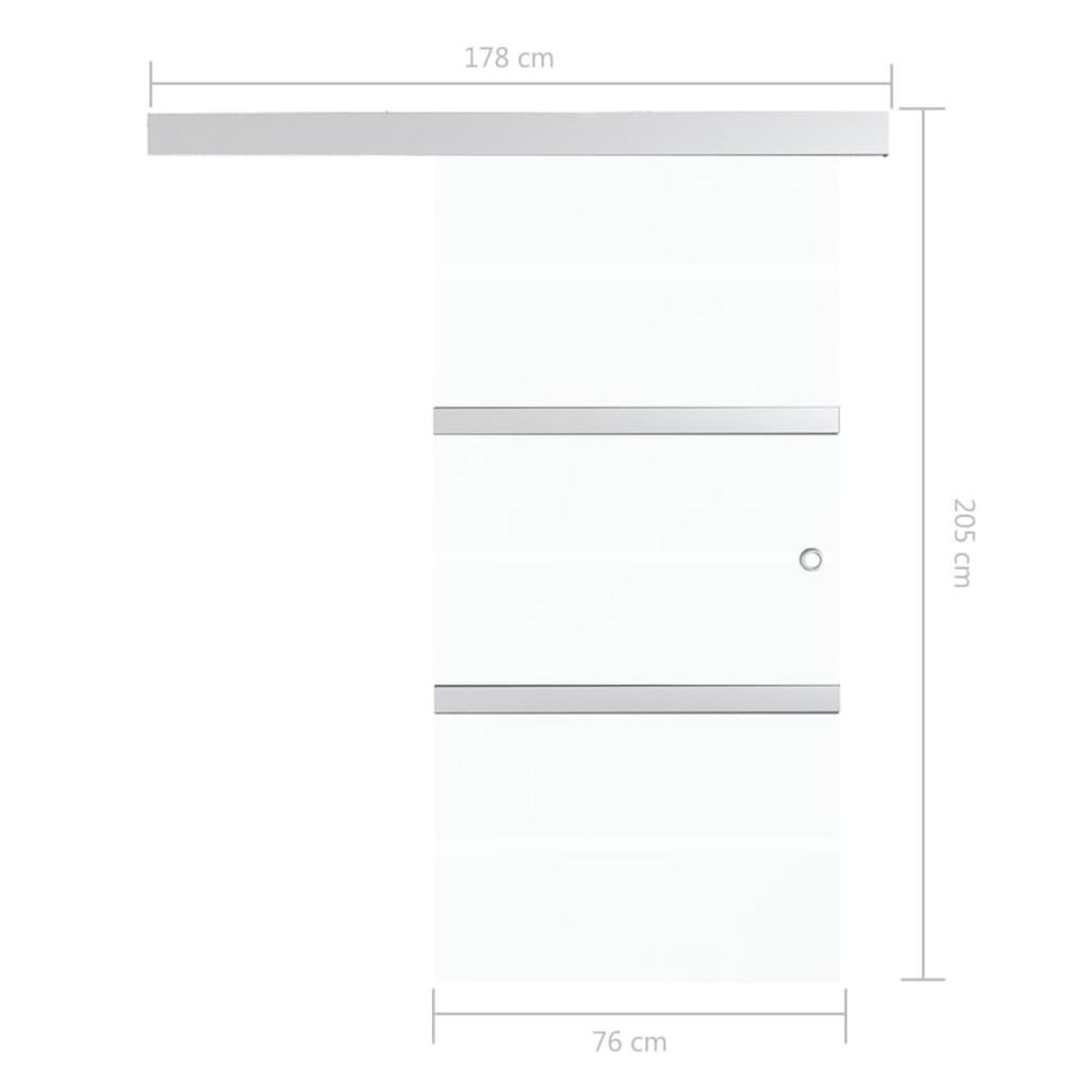 VIDAXL Porte coulissante Verre ESG et aluminium 76x205 cm Argente