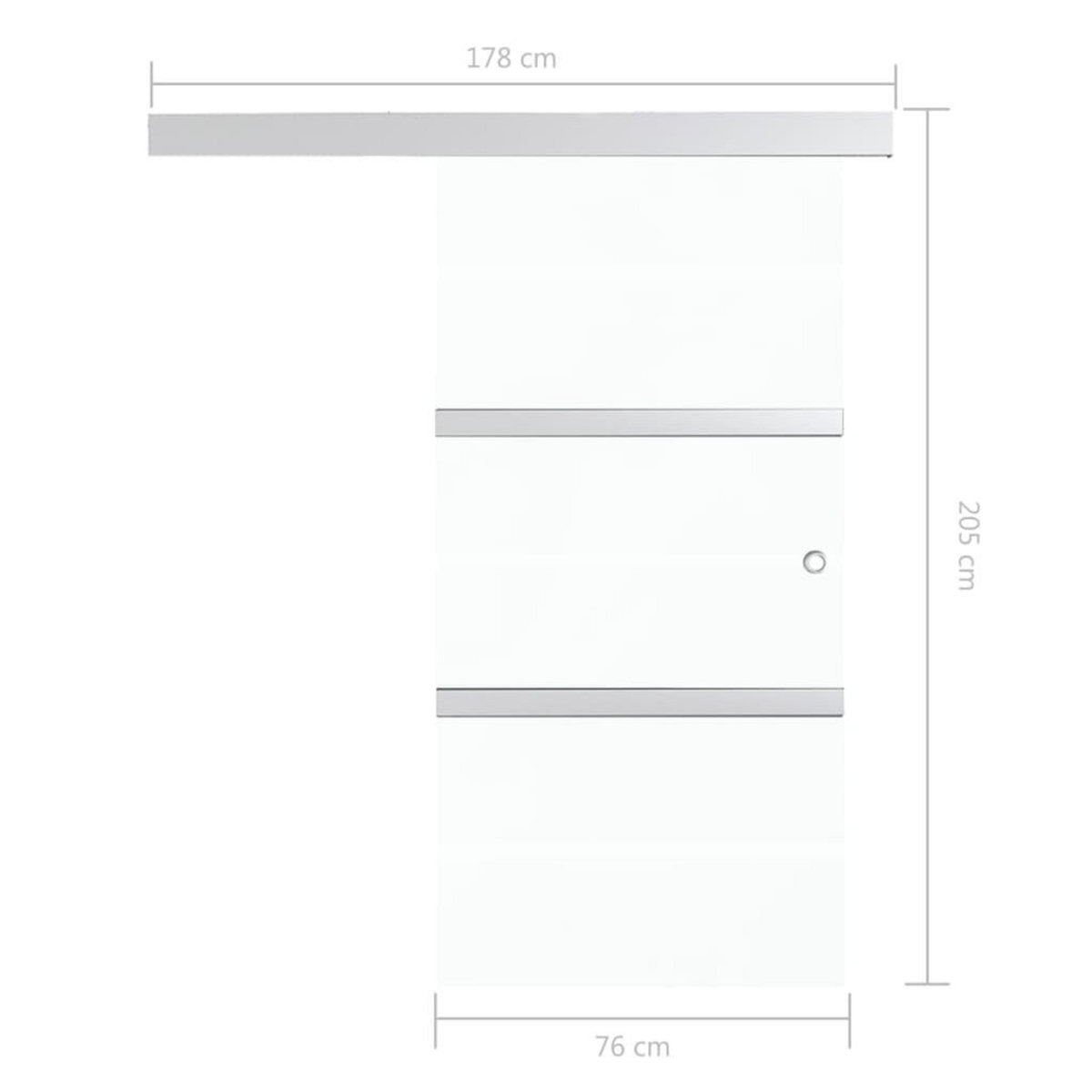 VIDAXL Porte coulissante Verre ESG et aluminium 76x205 cm Argente