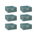 TOILINUX Lot de 6 boîtes de rangement en tissu MIX 'N MODUL. Coloris disponibles : Bleu, Jaune, Rouge