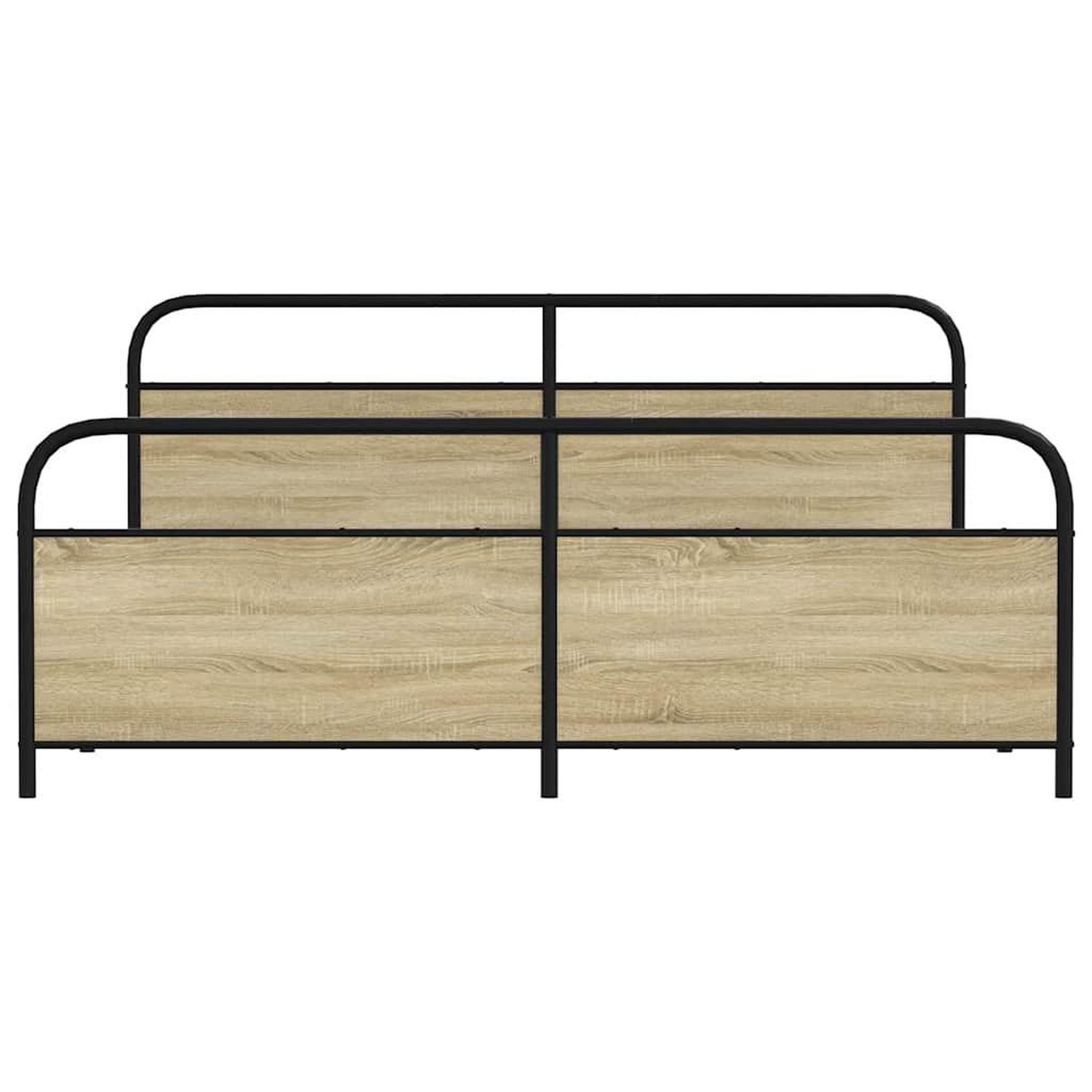Voir la diapositive 4 : VIDAXL Cadre de lit en metal sans matelas chene sonoma 180x200 cm