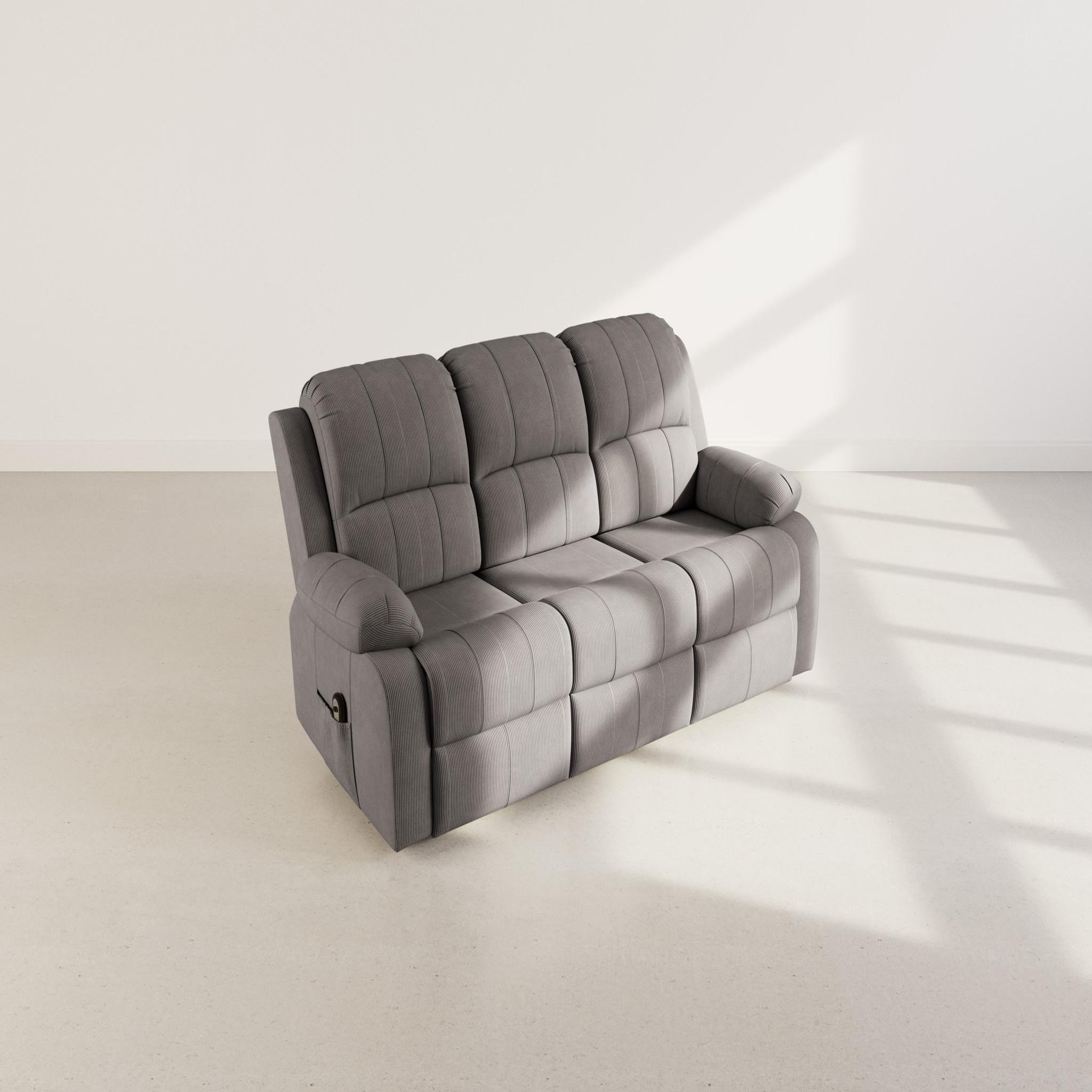 Voir la diapositive 5 : BEST MOBILIER Armand - canapé 3 places relax électrique en velours côtelé