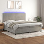 Voir la diapositive 1 : VIDAXL Sommier a lattes de lit avec matelas LED Gris clair 200x200 cm