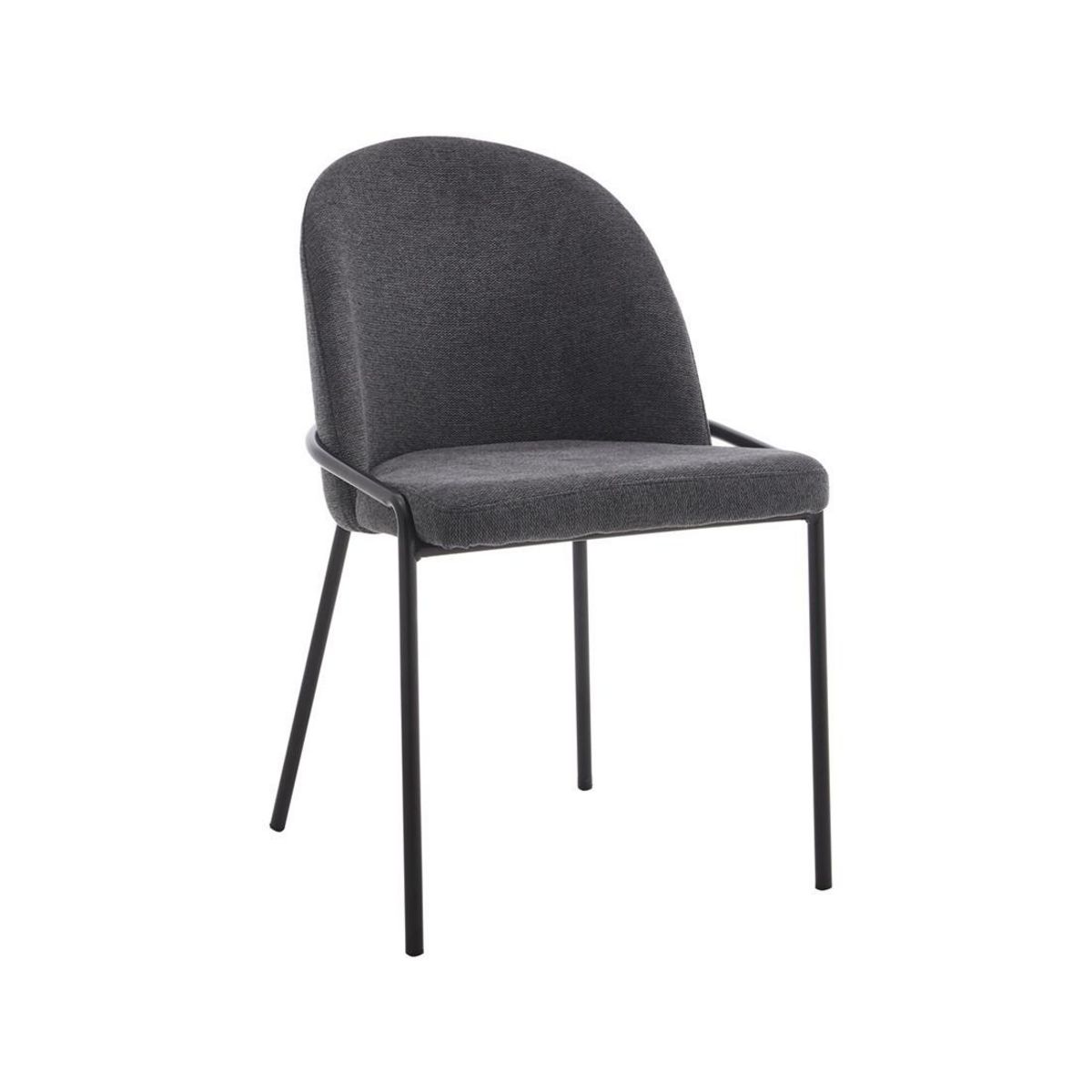 LISA DESIGN Imelda - lot de 4 chaises - en tissu - gris anthracite