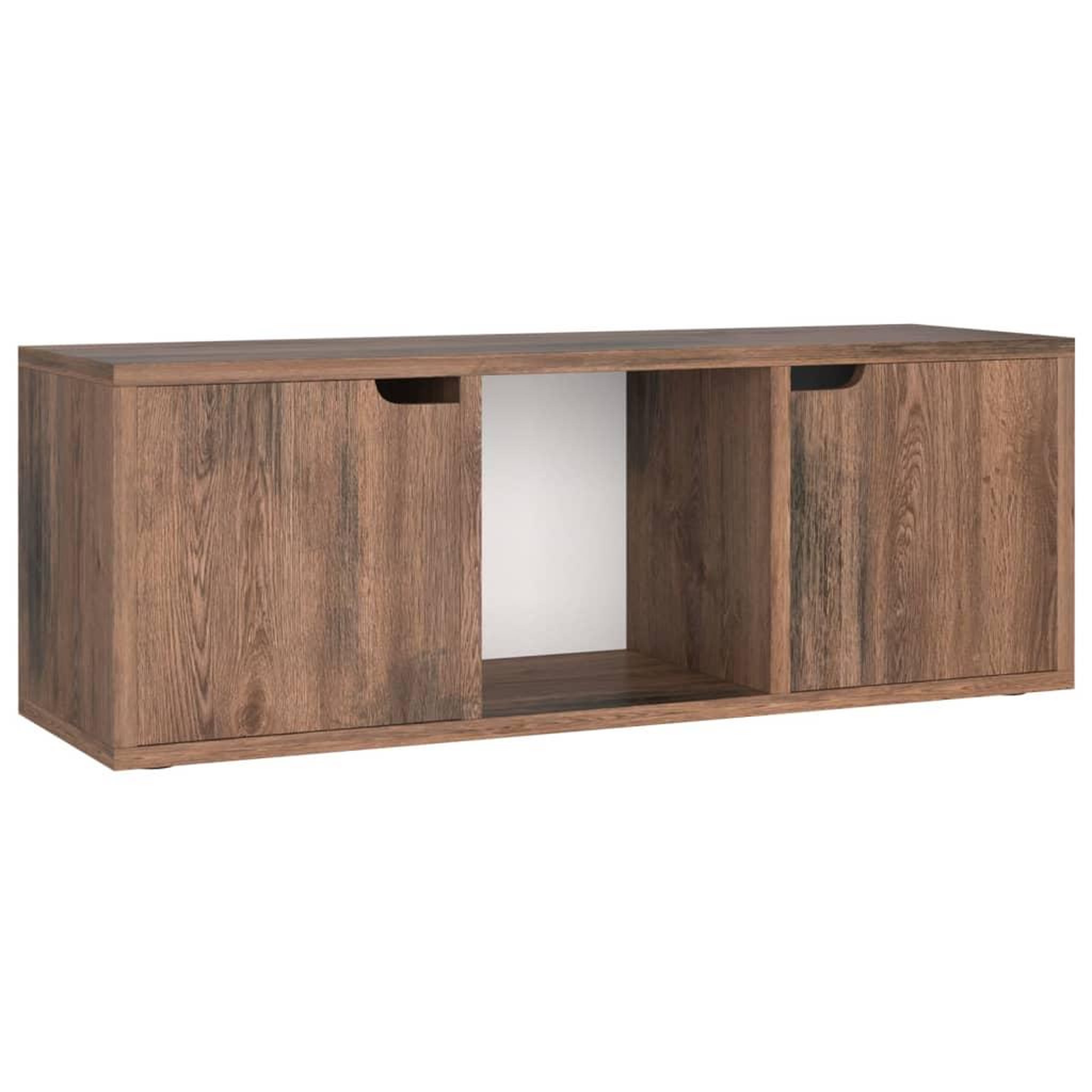 Voir la diapositive 2 : VIDAXL Meuble TV Chene fume 88,5x27,5x30,5 cm Bois d'ingenierie