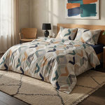 Home collection Parure housse de couette malte marine. Coloris disponibles : Gris