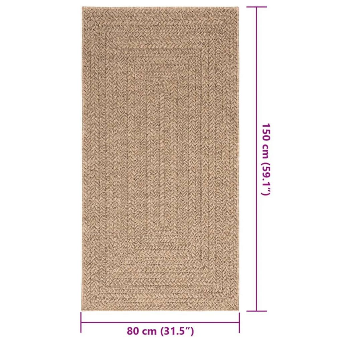 VIDAXL Tapis ZIZUR 80x150 cm aspect de jute interieur et exterieur